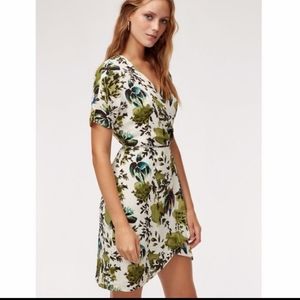 Babaton Green and white wrap dress. NWT!